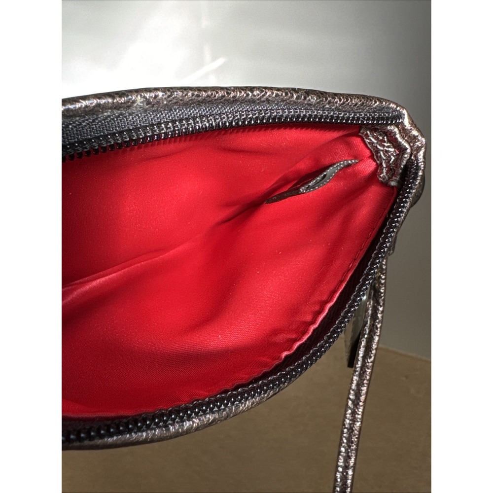 COACH Poppy Black Red Graffiti Bronze Metallic Leather Trim Wallet Wristlet EUC - Picture 9 of 16